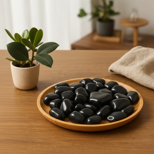 Black Polished Pebbles (4–6 cm)