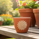 Handcrafted Terracotta Pot with Mandala Design