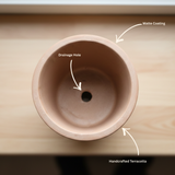 Rounded Cup-Shaped Hand-Painted Terracotta Planter