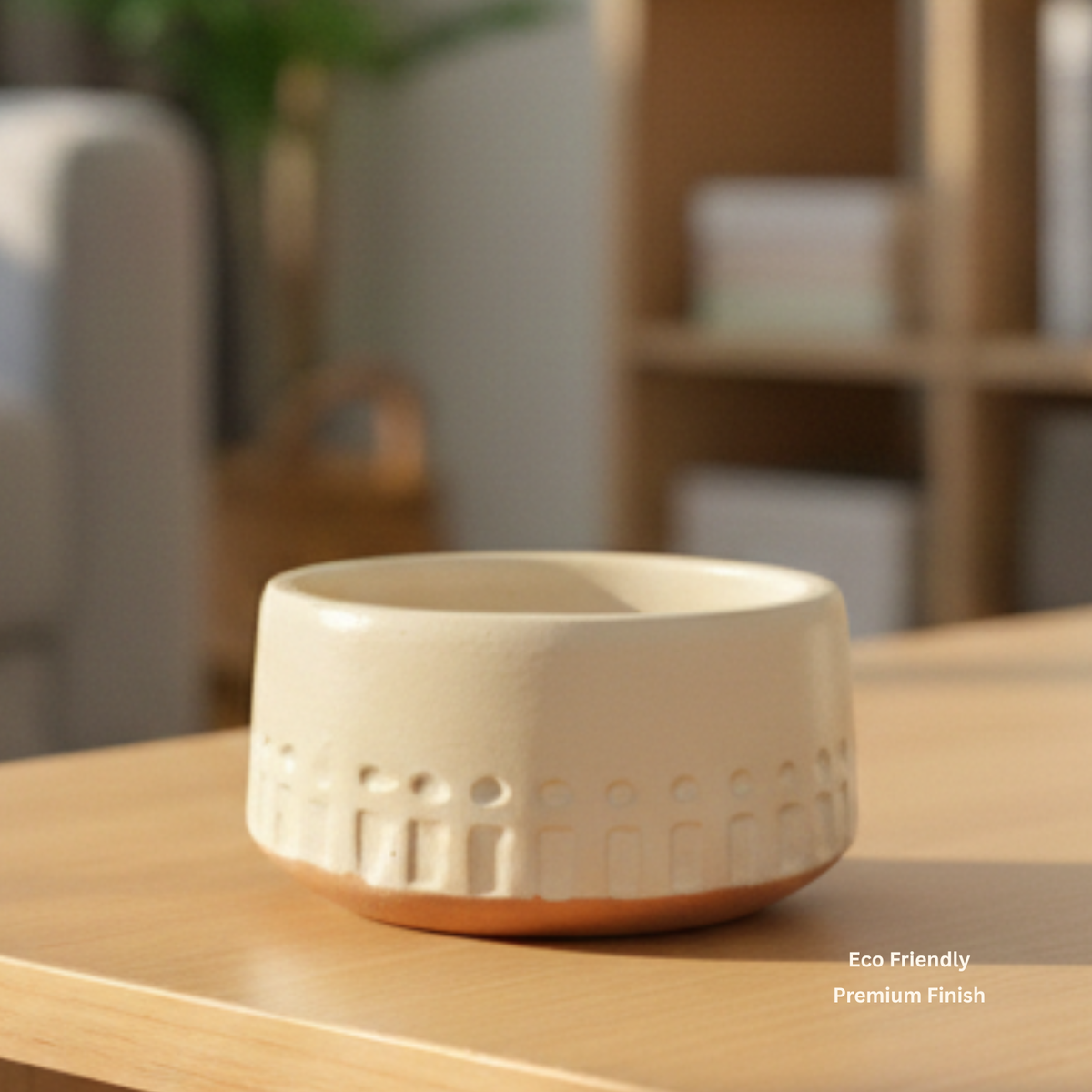 Handcrafted Terracotta Dual-Tone Cylinder Pot