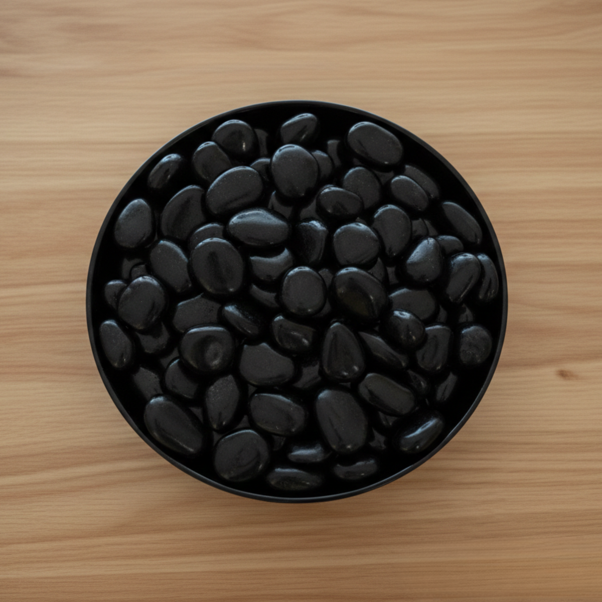 Black Polished Pebbles Size 10 - 30 MM (1 KG)