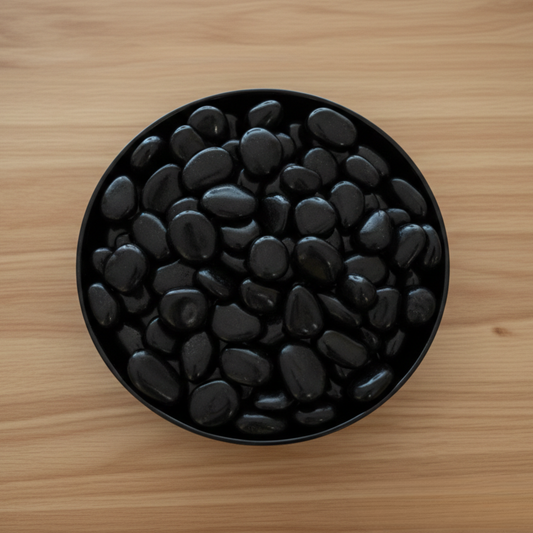 Black Polished Pebbles Size 10 - 30 MM (1 KG)