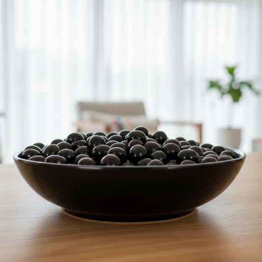 Black Polished Pebbles Size 10 - 30 MM (1 KG)